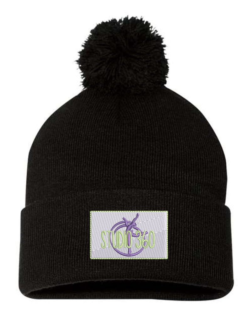 C-360 CUFFED PATCH POM BEANIE