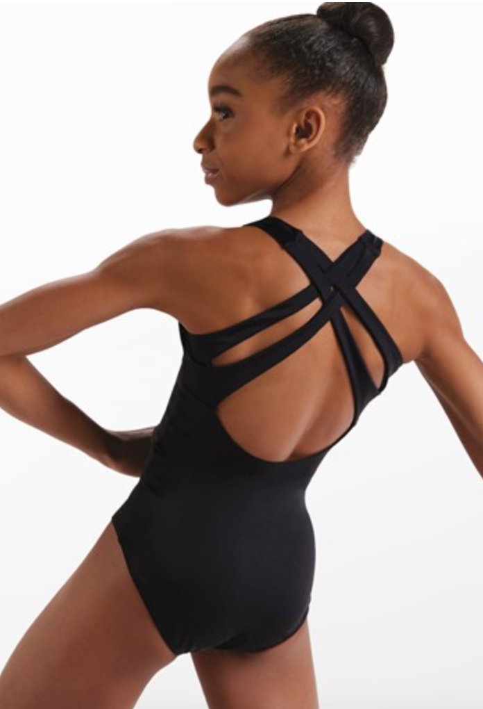 BLACK X-BACK CAMISOLE LEOTARD